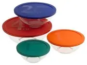 Pyrex glass mixing bowl set with lids