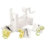Hand-operated spiralizer for making veggie noodles