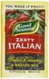 Zesty Italian salad dressing and recipe mix packet