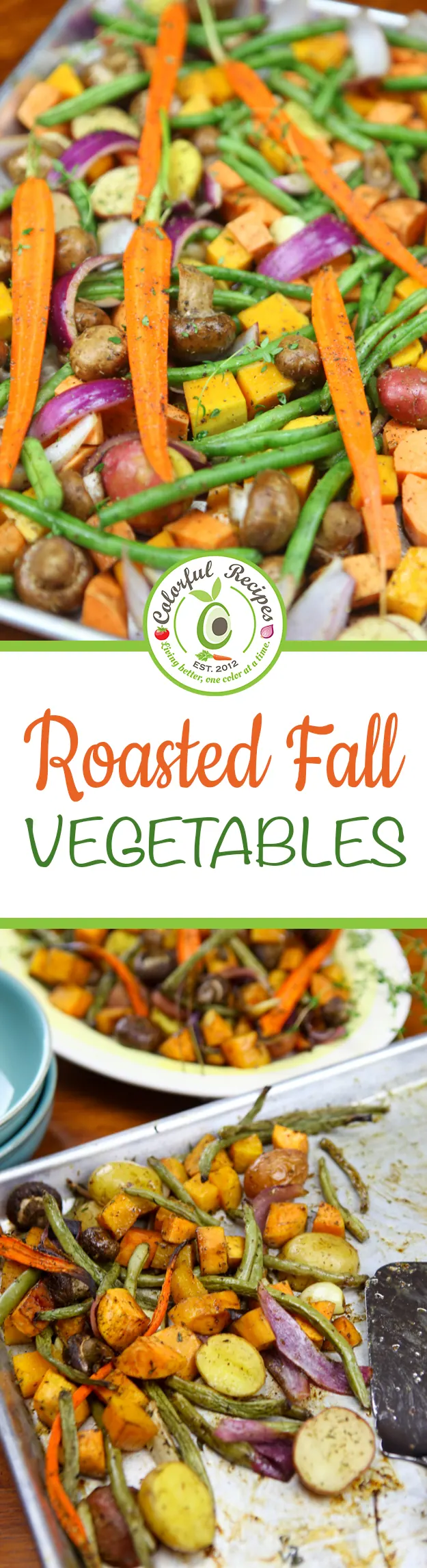 Pinterest image for roasted fall vegetables