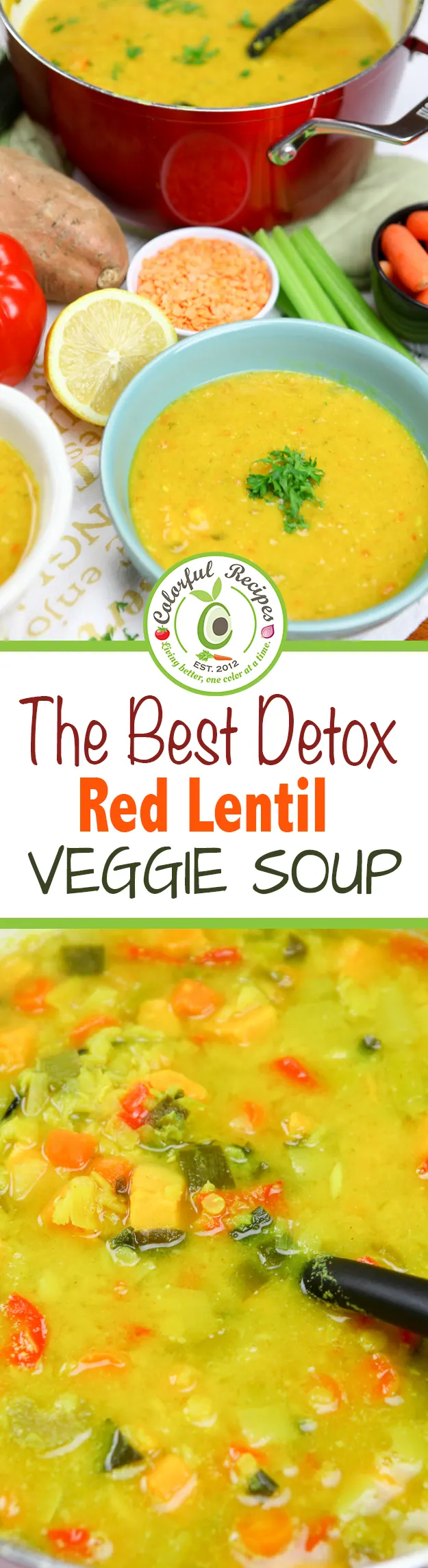 The Best Detox Red Lentil Veggie Soup