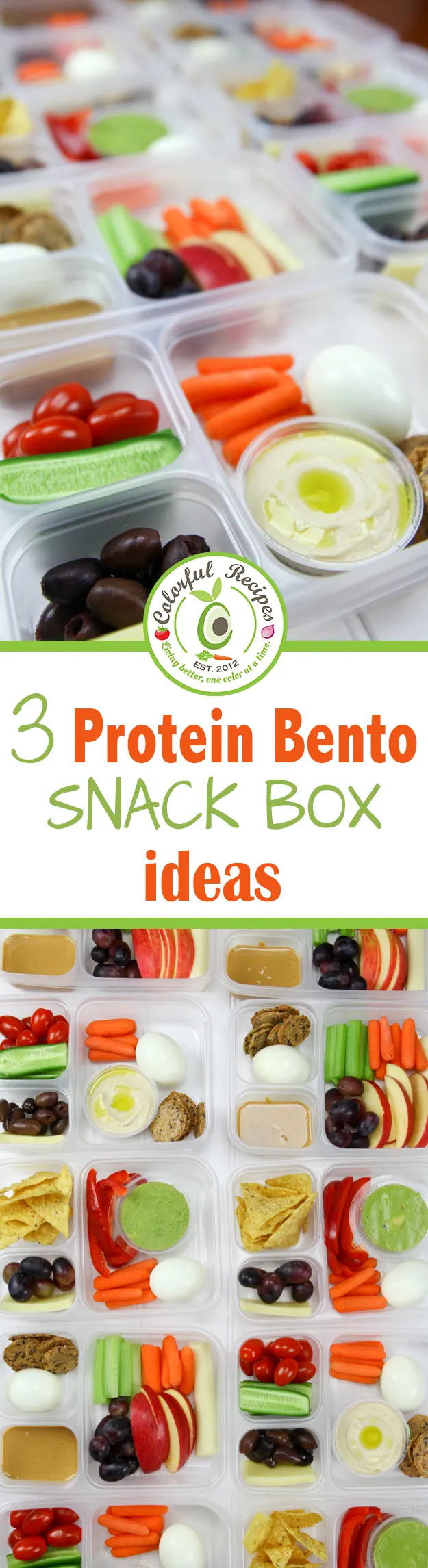 3 protein bento snack box ideas Pinterest image
