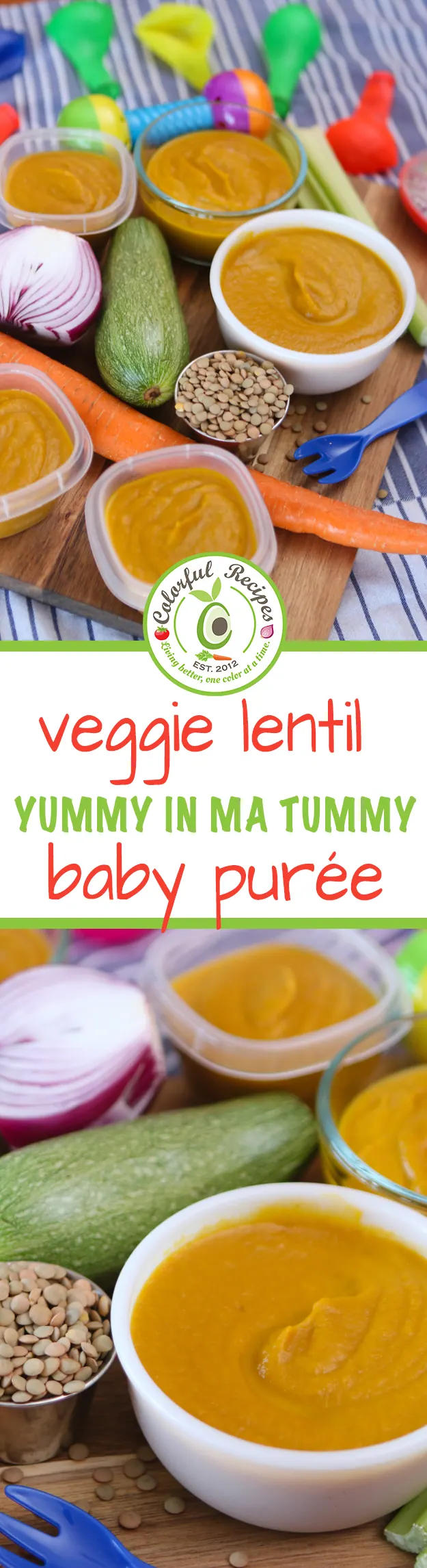 Veggie lentil Yummy In Ma Tummy baby purée Pinterest image