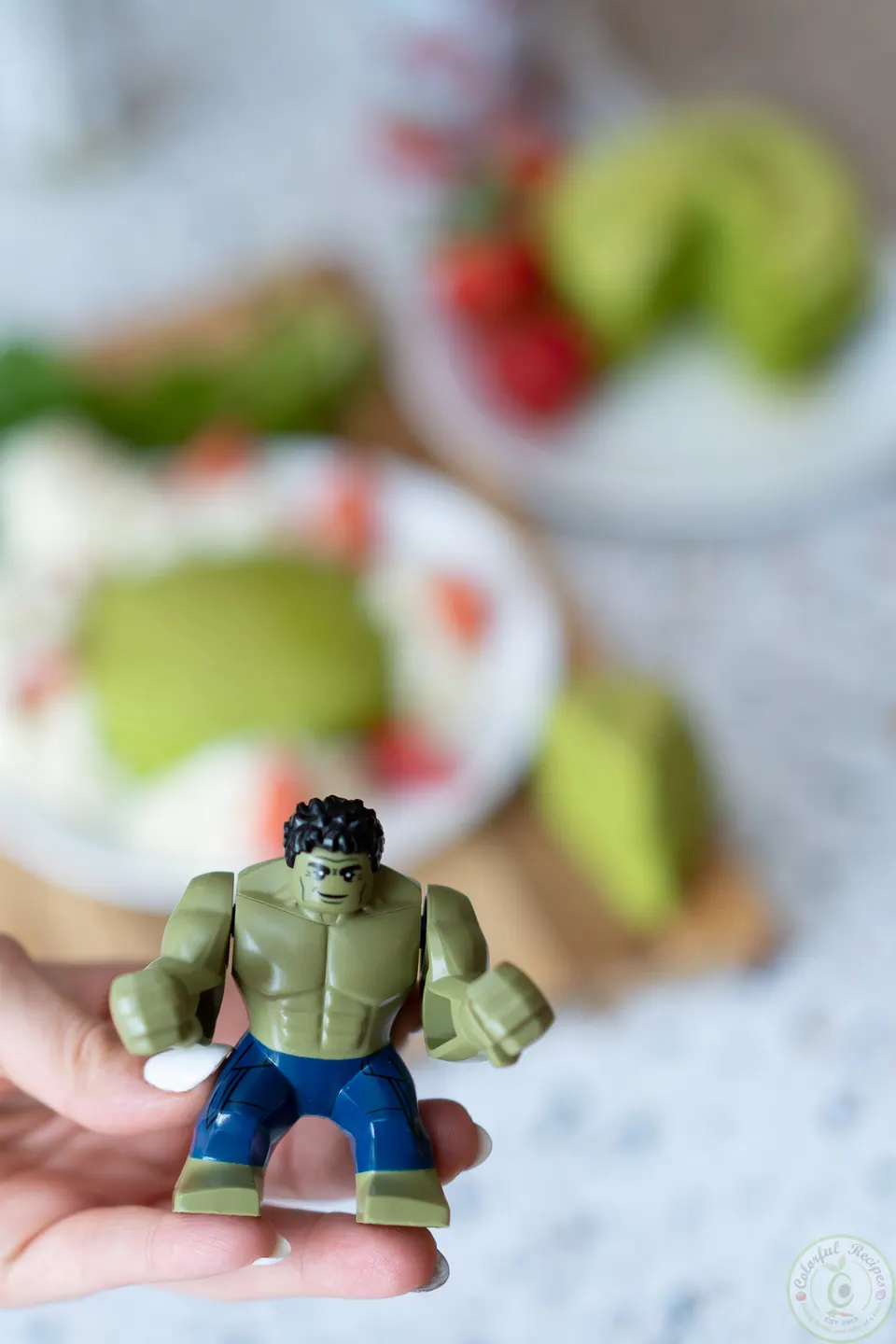 Hulk green pancakes with spinach topped with syrup