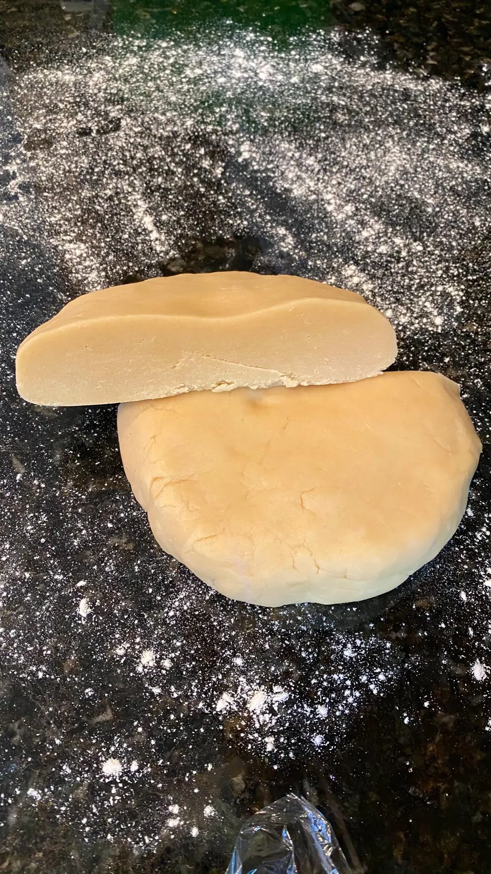 Halloween sugar cookie dough on countertop