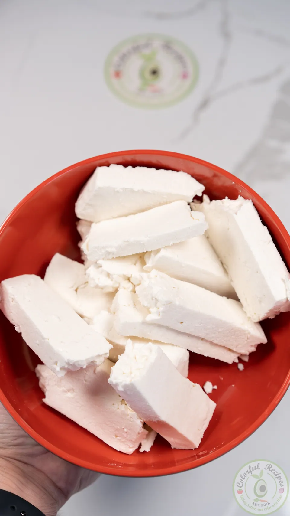Drained Akkawi cheese pieces