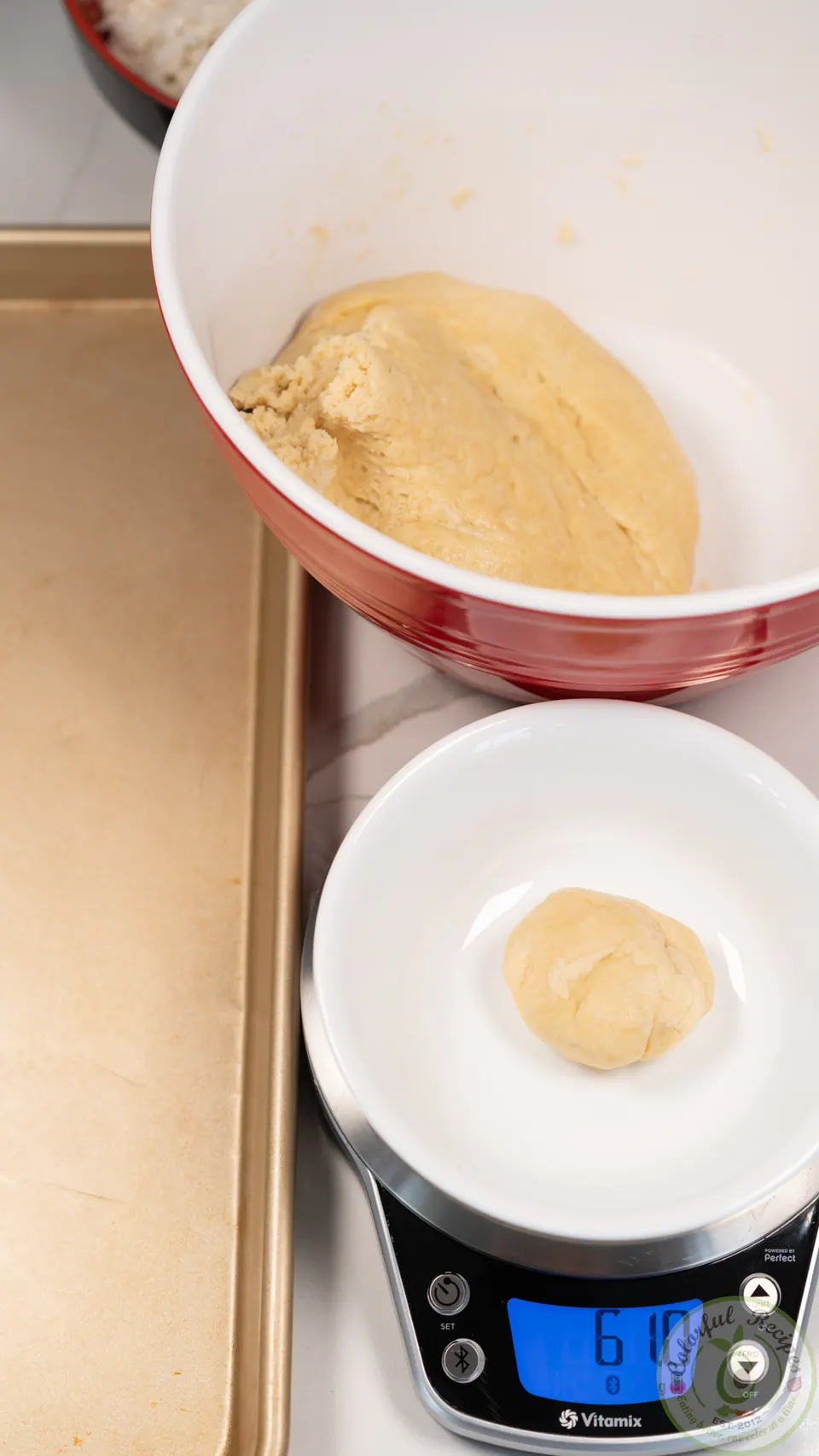Weighing manakish dough portions