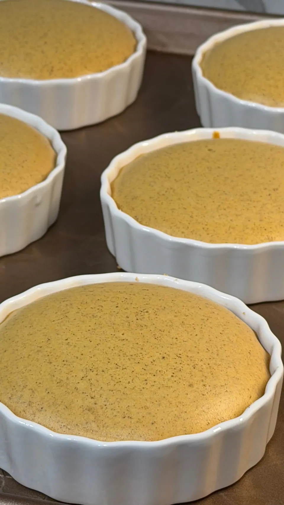 Baked high-protein cottage cheese pumpkin pies with golden, crack-free tops